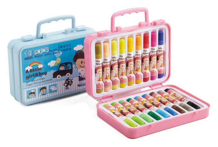 得力deli 7052 水彩笔 18色塑料盒装水彩笔 得力18色水彩笔产品缩略图